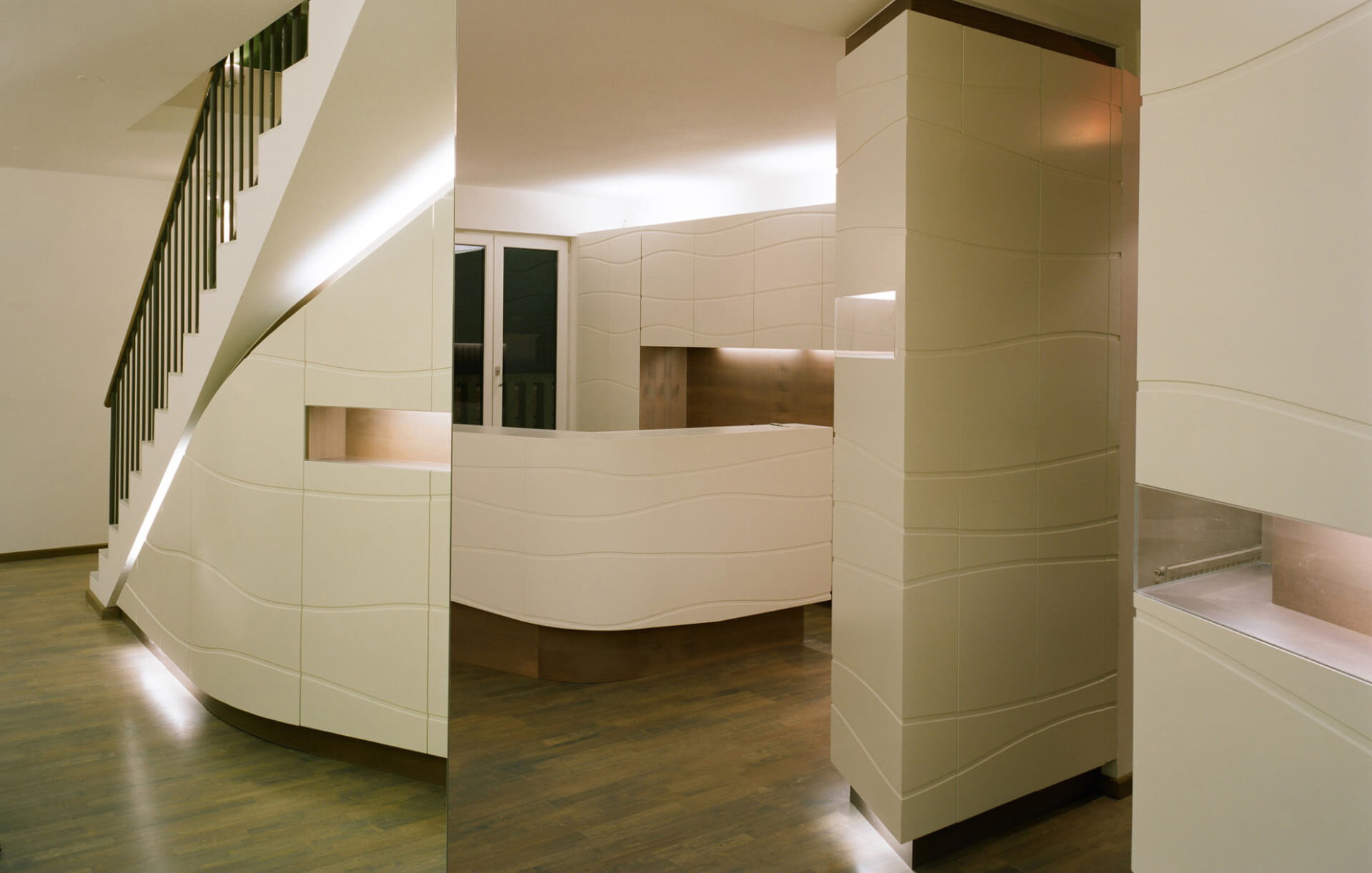 Krankenhäuser, Arztpraxen Einrichtung, Innenarchitektur Wien, waiting area of a private clinic