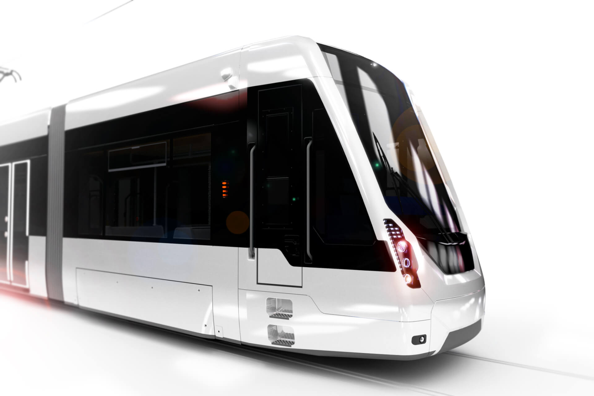 Detail of a SRT Tram, rendering, white