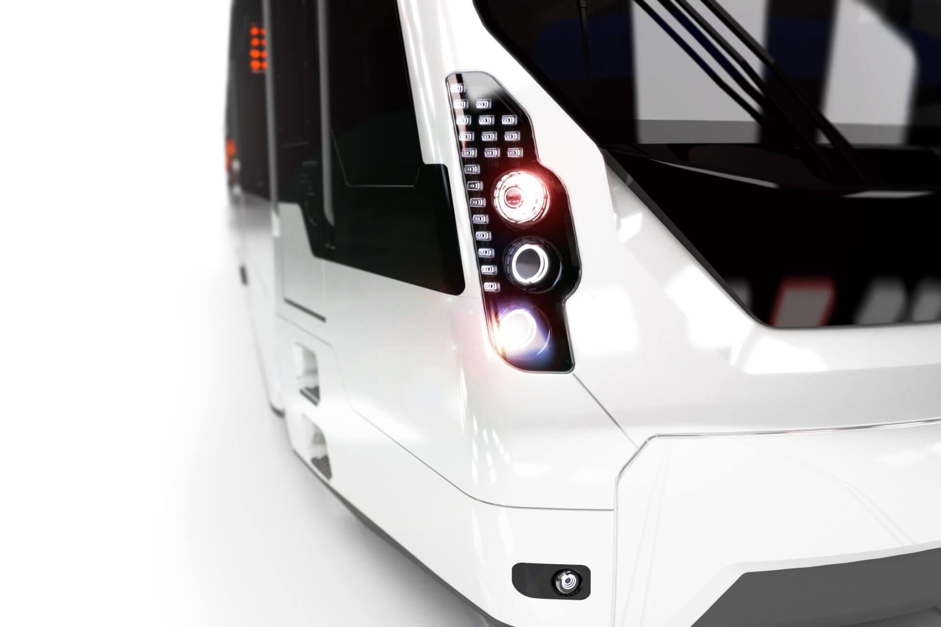 Detail of a SRT Tram, rendering, white