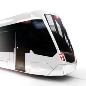 Tramlink Erfurt, Tram Design Study, white rendering, detail, modern tram