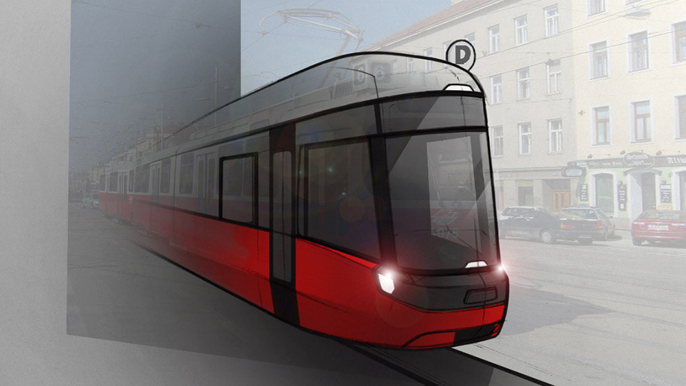 Bombardier Flexity Wien, Rendersketch, Skizze,